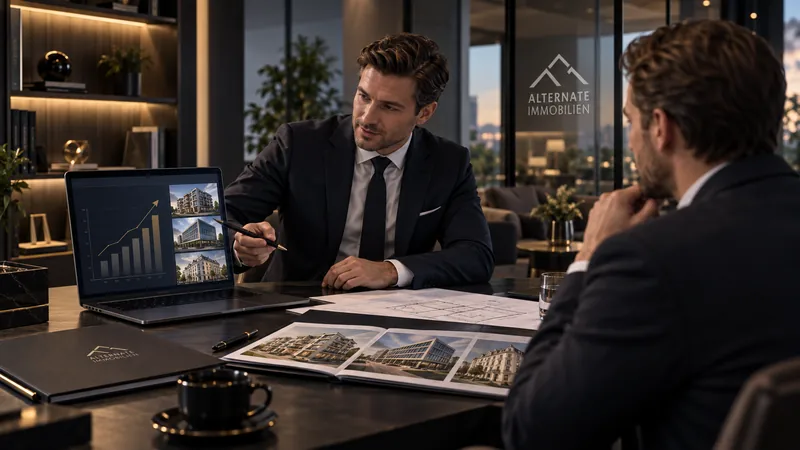 Symbolbild: Finanzierungsgespräch über Immobilienankäufe, Bestandswachstum und Kapitalstruktur